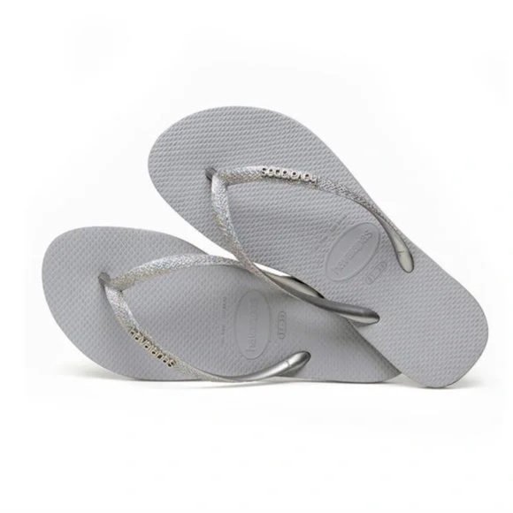 HAVAIANAS TODDLER GIRLS Sandals, flip flops size 9 or 10 Steel gray NWT - Picture 3 of 3